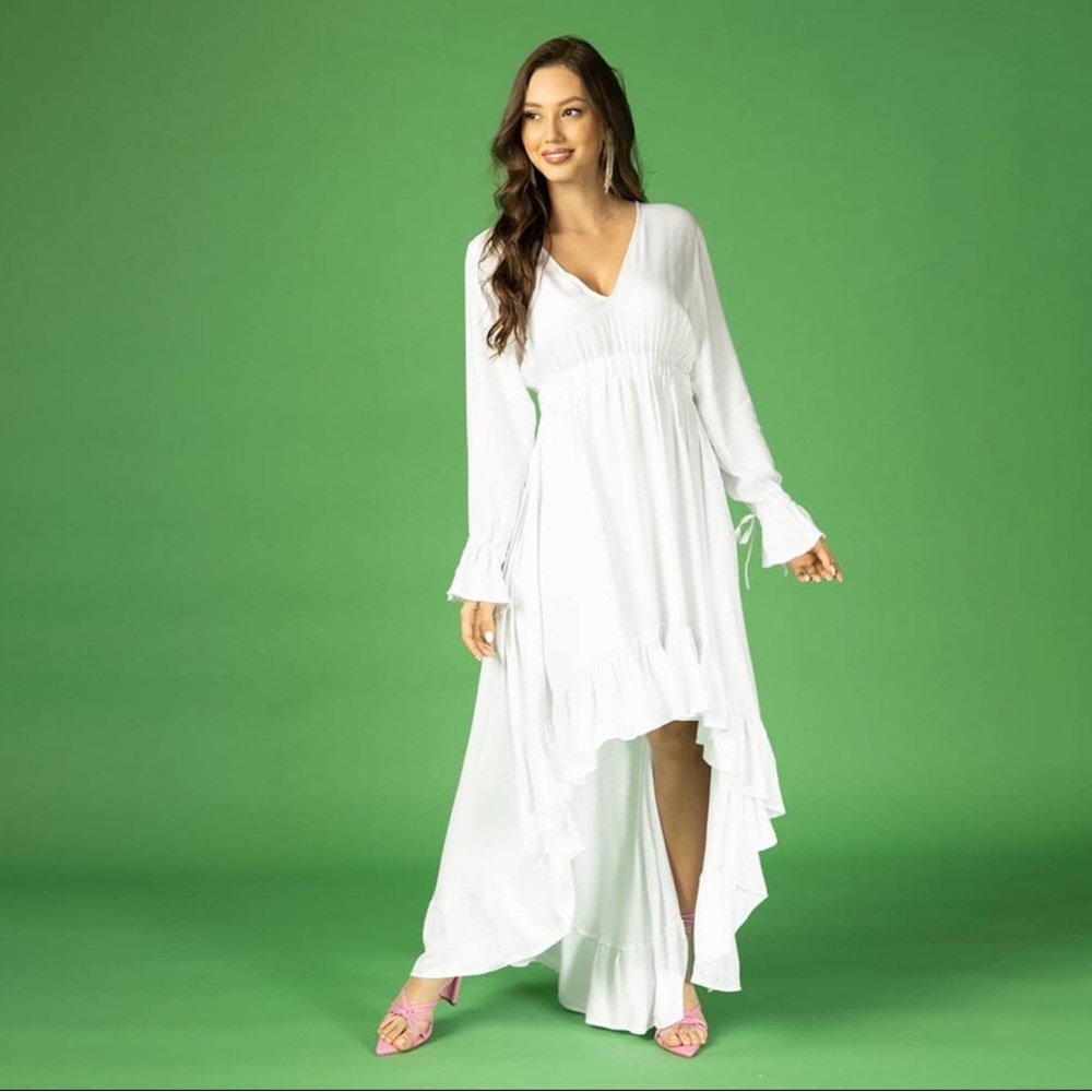 NWT Hi-Lo Ruffle Dress | Vacation | Beach Dinner | Feminine Summer | Boho
